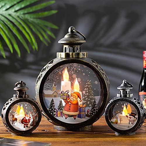 Crăciun Moș Crăciun Lumânare fără flacără lumini LED fereastră birou decorare Cadouri aprinde Ceas Vintage în formă de cârlig