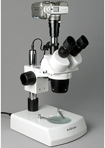 AMSCOPE SW-2T24Z microscop stereo trinocular, oculare WH10X, mărire 20x/40x/80x, obiectiv 2X/4X, iluminare cu halogen superior