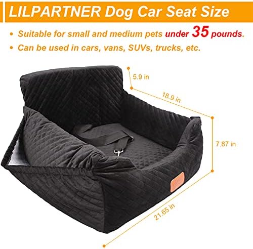 Scaun auto pentru câini Tomyanner scaun pentru animale de companie cu buzunar pentru câini mici și mijlocii sub 35 lbs siguranță