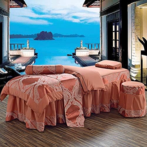Seturi de foi de masă de masaj în broderie, culoarea solidă pentru piele pentru piele de frumusețe Copertă paturi de masaj