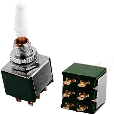 Aexit 2 buc comutatoare AC 250V 2A DPDT pornit / pornit 6 terminale 2 poziții comutatoare de comutare Verde