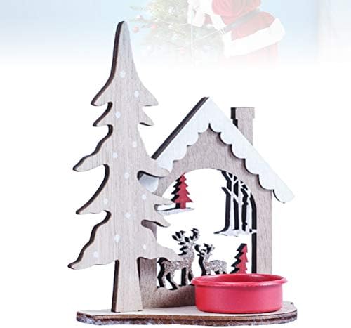Abaodam Creative Crăciun Ornament din lemn lumânare titular Crăciun Elk Design Desktop decorative accesoriu pentru camera de