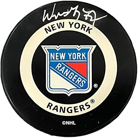 Wayne Gretzky semnat New York Rangers uda punte superioară puc Blues Oilers Kings-autografe NHL pucuri