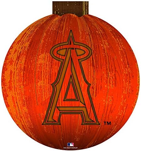 Fan Creations MLB Los Angeles Angels Unisex Los Angeles Angels 12 in. Semn de dovleac de Halloween, culoarea echipei, 12 inch