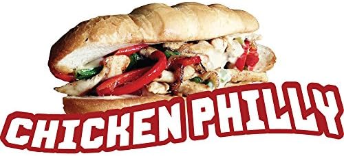 Chicken Philly 48 Concess Decal Sign Cart remorcă Echipament autocolant