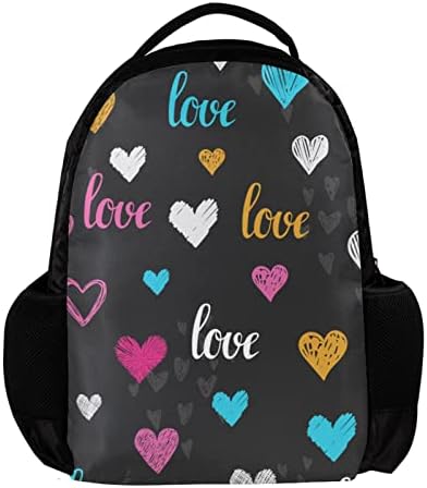 Rucsac VBFOFBV pentru femei pentru femei laptop rucsac pentru a călători geantă casual, valentine inimă dragoste doodle