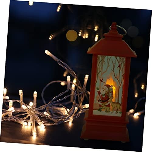 Toyvian 2pcs Crăciun flacără lumini para Mesa de Moș Crăciun decorare Santa Ornament Crăciun Lantern fereastră Decor Crăciun