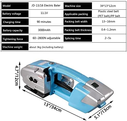 Mașină de prindere electrică pentru 1/2-5/8in PP Curele pentru animale de companie 3000mAh Mașină de bandări automate cu baterie