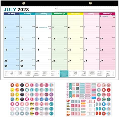 2023 Calendar de perete, 17 x 12 Calendar 2023 Wall lunar, iulie 2023 - decembrie 2024, 18 luni Calendar de birou, apeluri
