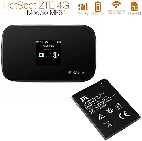 ZTE Z64 | Mobile WiFi Hotspot 4G Router MF64 | Viteza de descărcare de până la 21Mbps | Până la 8 dispozitive conectate | Creați