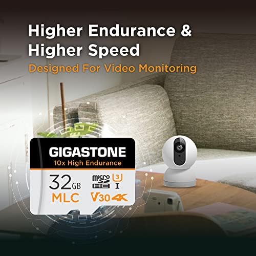[10x rezistență ridicată] Gigastone Industrial 32gb 10-Pack MLC Micro SD Card, înregistrare Video 4K, cam de securitate, Dash