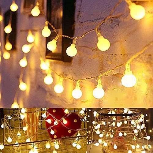 Buradanaldim Globe Lights String 10ft 20 LED Baterie LED Operat în interior în aer liber Crăciun pentru petrecerea dormitorului