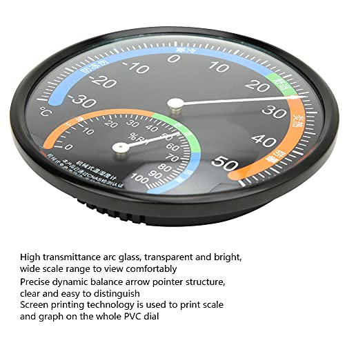-30 ~ Termometru de tip indicator de 50 ° C, manometru de umiditate de temperatură rotundă cu ± 2 ° C precizie de măsurare,