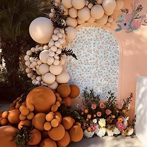 Set de arc de baloane de 136 pcs, decorațiuni de petrecere dublu-butoane baloane, kit de ghirlandă cu arc de balon portocaliu