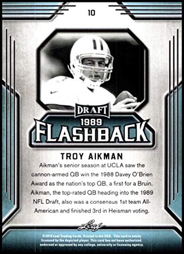 2019 Flashback Flashback Proiect #10 Troy Aikman Dallas Cowboys NFL Card de fotbal NM-MT