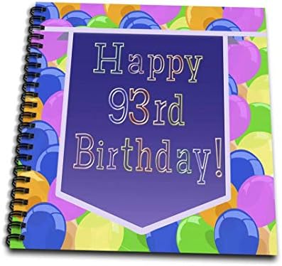 3DROSE DB_174865_2 BALLOONS CU PURPLE BANner Happy 93rd Birthday Memory Book, 12 de 12-inch