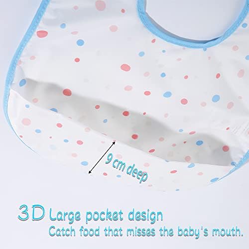 Salopete de hrănire impermeabile pentru bebeluși - salopete pentru alimente pentru bebeluși 4pack reglabil moale pentru băiat