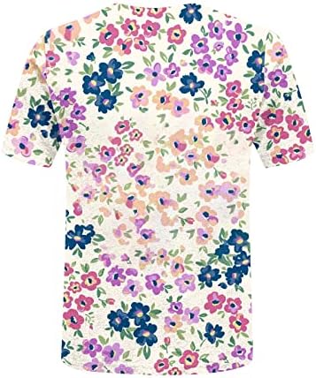 Topuri de vară pentru femei, bluze din bumbac cu imprimeu Floral pentru femei cămăși Casual elegante cu mânecă scurtă pentru
