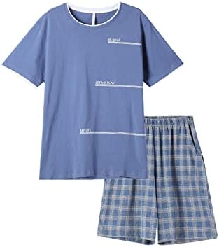 Big Boys Pijamale, Lung Carouri Benzi Bumbac Pantaloni Scurți Tricou Sleepwear Adolescenti 8-18 Ani