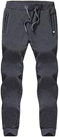 Pantaje de transpirație casual pentru bărbați, bărbați plus dimensiune Cashmere Fleece, căptușeală pantaloni cu pantaloni groși