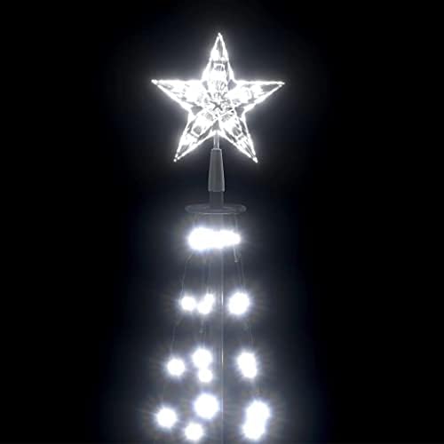 FAMIROSA 8ft CREDIN CRIN0 CREAM Lumina albă rece cu 136 de LED -uri, Prelit Artificial Tree cu Star Topper pentru Anul Nou