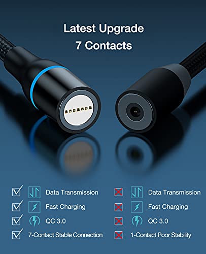 Nafy Magnetic USB C cablu de încărcare, 3a suport cablu USB Magnetic QC 3.0 Încărcare rapidă și Transfer de date, încărcător