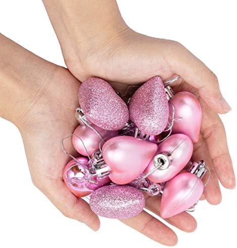 Adeeing 36pcs decorațiuni de valentină ornamente în formă de inimă agățând bauble pentru copac de valentin romantic decor de