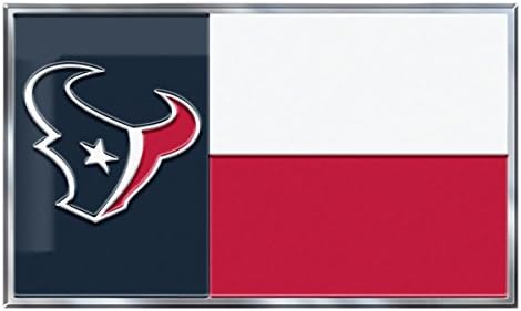 NFL Houston Texans steagul statului Texas emblemă auto, 3,75 x 2,25 inci, Albastru