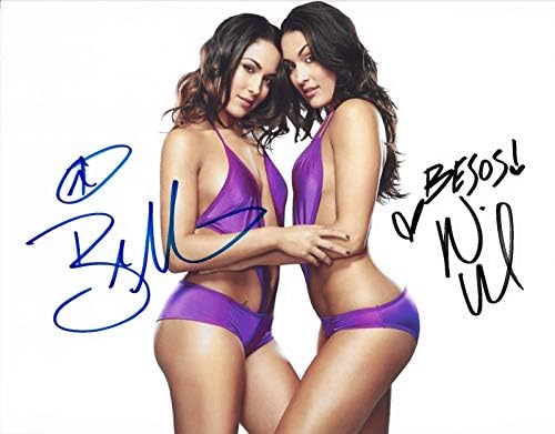 Bella Gemeni Nikki & amp; Brie WWE divas semnat retipărire foto 1 RAW RP