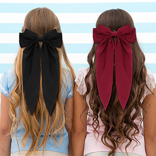 Arcuri de păr 3pcs pentru femei fete Clipuri de păr cu panglică cu cozi lungi, francezi, panglică moale, accesorii de păr vintage
