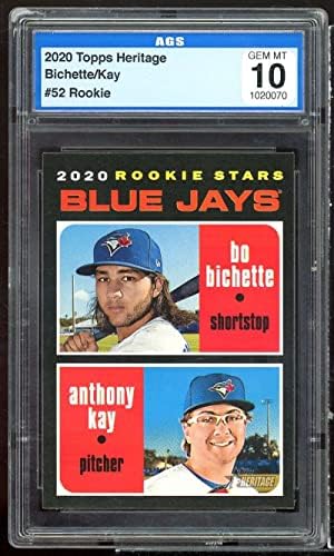 Bo Bichette Rookie Card 2020 Topps Heritage 52 AGS 10 GEM MT