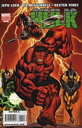 Hulk 11A VF / NM; carte de benzi desenate Marvel / varianta Hulk roșu