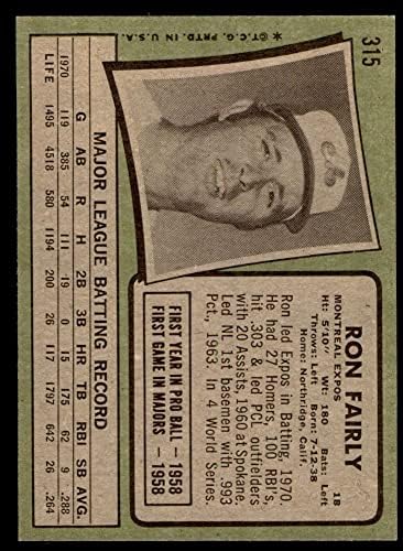 1971 Topps 315 Ron Expos Montreal Expos EX/MT