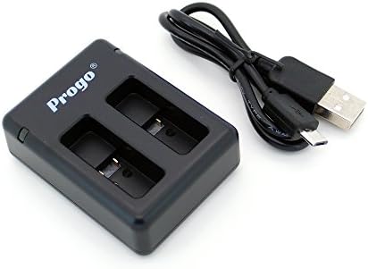 Încărcător USB Progo Dual Channel Compatibil pentru GoPro Hero5 Hero5 Negru și compatibil pentru GoPro AHDBT-501, Aabat-001,