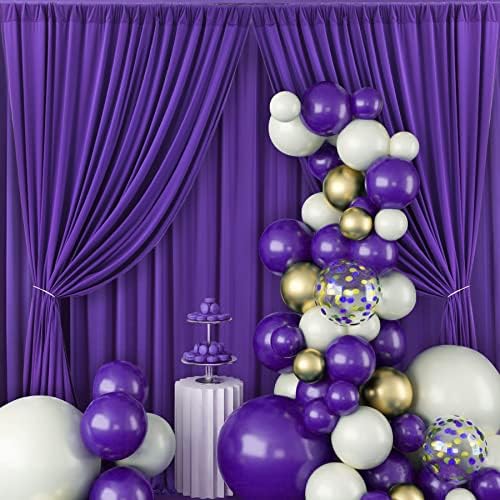 10 ft x 20 ft rid gratuit violet închis fundal Cortina panouri, Poliester fotografie fundal draperii, Petrecere de nunta Home
