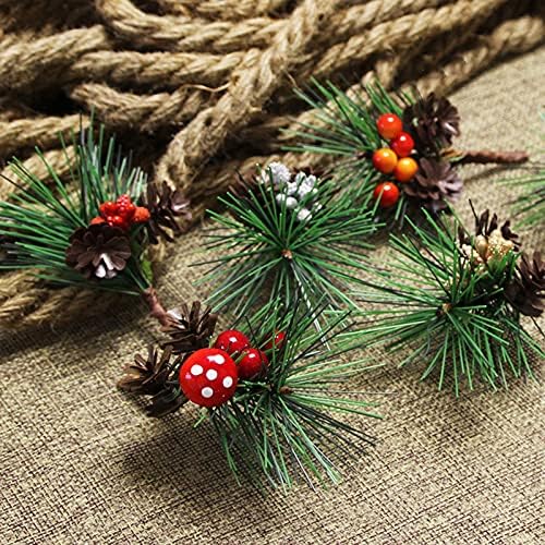 Cadouri decorative de Crăciun rafinate, alegeri de pin artificial, 10 pcs mici pinuri mici fructe de pin false ramuri de pin