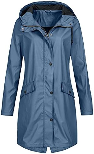 Fzylqy Femei lungi pelerina de ploaie jachete impermeabil Windproof Respirabil Trenci haina dungi alpinism în aer liber cu