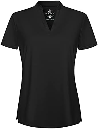 Tricouri Polo Golf de Golf pentru femei Meethoo pentru femei V-tricouri care rulează tricouri scurte și fără mâneci, cu mânecă