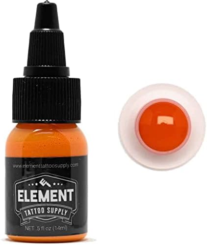 Element Tattoo Supply-Sunset Orange Tattoo Ink - sticlă de 1/2 oz pentru tatuare și umbrire a culorilor-Permanent-luminos-îndrăzneț-Solid-ușor