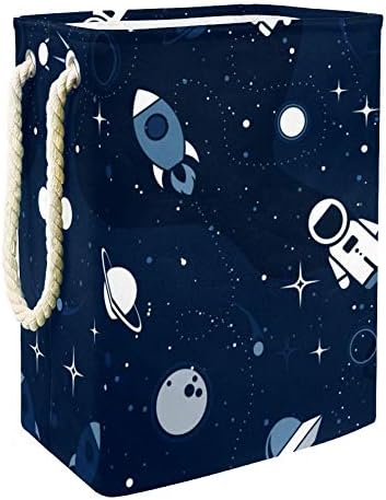 Deyya Astronaut Spaceship Rocket Moon rufe pliabile împiedică coșurile mari de rufe coș de depozitare pentru organizarea dormitorului
