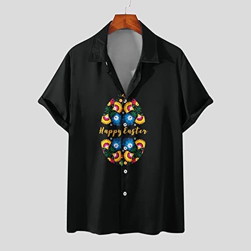 Tricouri de Bowling Hawaiian pentru bărbați Happy Easter maneca scurta T Shirt ou imprimate vara Beach Shirt Casual buton jos
