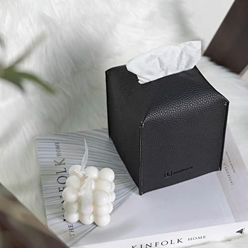 Goodsdeco PU piele Tissue Box Cover Square-suport Modern pentru cutie de țesut, capac drăguț pentru cutie de țesut, decorativ