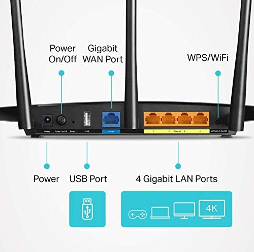 TP-Link AC1900 Router WiFi Smart- Router Mimo de mare viteză, Gigabit, server VPN, Beamforming