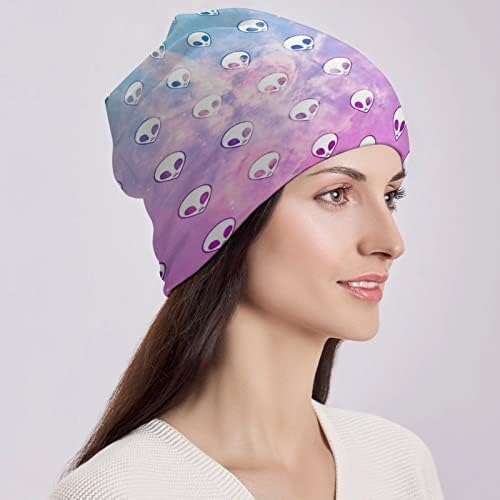 Baikutouan drăguț spațiu extraterestru pălării beanie pentru bărbați femei cu designuri capac de craniu