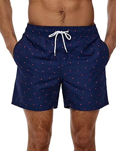 SILKWORLD Mens înot trunchiuri 5 Inch Inseam Swim Shorts vara costum de baie Costume de baie Beachwear cu buzunare