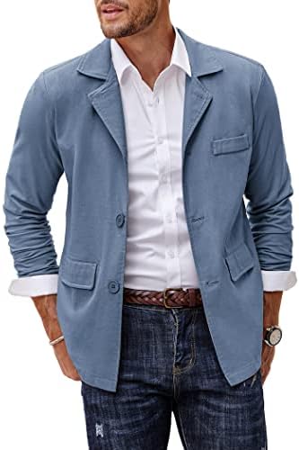 Coofandy pentru bărbați din bumbac, costume casual, jachete blazer straturi sportive ușoare