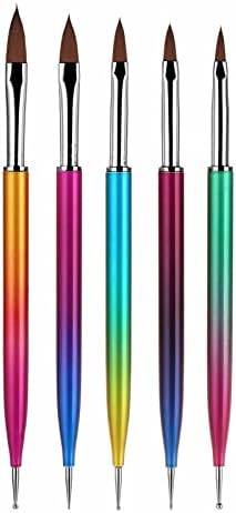 Npkgvia unghii accesoriu stilou Set dublu punct de gaurit Pen trage sârmă Pen cristal Pen 5 Metal Gradient Pole culoare Pen