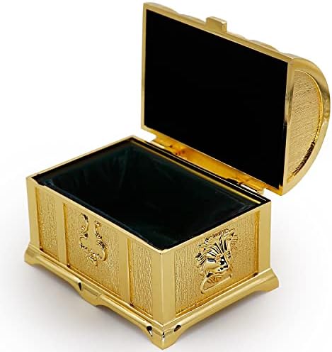 AVESON dreptunghi Vintage metal Treasure Chest Breloc cutie de bijuterii cutie cadou inel caz pentru fete doamnelor femei,