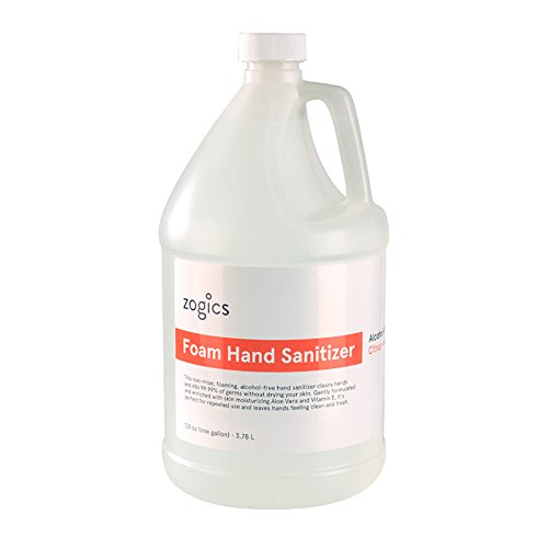 Zogics Foam Hand Sanitizer - 1 galon de spumă de dezinfectant pentru mâini fără alcool, pentru reumplerea dozatorului de dezinfectant