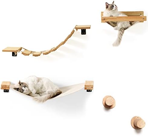 Mobilier de perete pentru pisici FUKUMARU, inclusiv pod pentru pisici montat pe perete, raft pentru pisici montat pe perete,